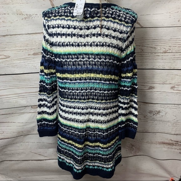 NWT CJ Banks V-Neck Color Block Crochet Sweater - Picture 4 of 7